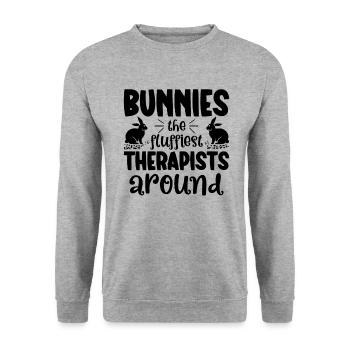 Hasenbesitzer Hasenliebhaber Hasenmutter Hase Papa - Unisex Pullover - Weißgrau meliert - Vorne - Alina (178cm) & Michal (187cm)