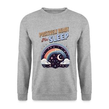 Positivity Rainbows Mindfulness Self-improvement - Unisex Pullover - Weißgrau meliert - Vorne - Alina (178cm) & Michal (187cm)
