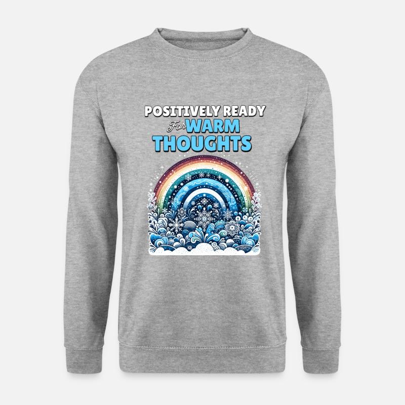 Positivity Rainbows Mindfulness Self-improvement - Unisex Pullover - Weißgrau meliert