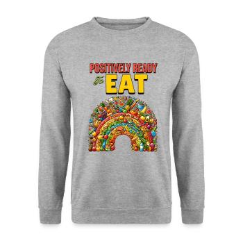 Positivity Rainbows Mindfulness Self-improvement - Unisex Sweatshirt - salt & pepper - Front - Alina (178cm) & Michal (187cm)