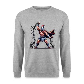 Julius Caesar Roman History Roman Empire - Unisex Sweatshirt - salt & pepper - Front - Alina (178cm) & Michal (187cm)