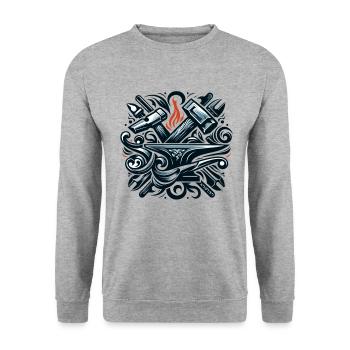 Blacksmith Metalworker Bladesmith Metal - Unisex Sweatshirt - salt & pepper - Front - Alina (178cm) & Michal (187cm)