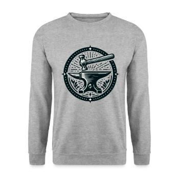 Blacksmith Metalworker Bladesmith Metal - Unisex Sweatshirt - salt & pepper - Front - Alina (178cm) & Michal (187cm)