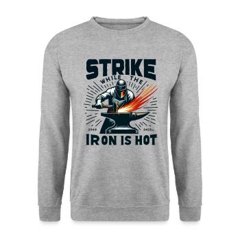 Blacksmith Metalworker Bladesmith Metal - Unisex Sweatshirt - salt & pepper - Front - Alina (178cm) & Michal (187cm)