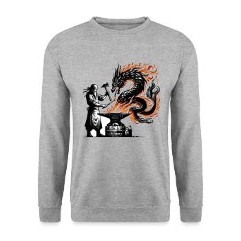 Blacksmith Metalworker Bladesmith Metal - Unisex Sweatshirt - salt & pepper - Front - Alina (178cm) & Michal (187cm)