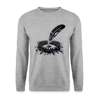 Poetry Slam Writer Poet Literature Slam Poetry Day - Unisex Sweatshirt - salt & pepper - Front - Alina (178cm) & Michal (187cm)