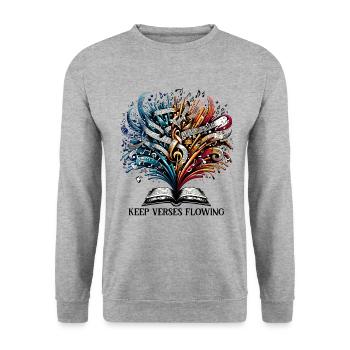 Poetry Slam Writer Poet Literature Slam Poetry Day - Unisex Sweatshirt - salt & pepper - Front - Alina (178cm) & Michal (187cm)