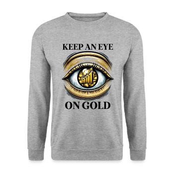 Gold Trader Forex Trader XAUUSD Trader - Unisex Pullover - Weißgrau meliert - Vorne - Alina (178cm) & Michal (187cm)