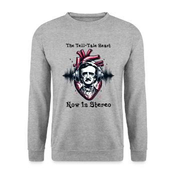 Edgar Allan Poe Fan, Classic Literature, - Unisex Sweatshirt - salt & pepper - Front - Alina (178cm) & Michal (187cm)