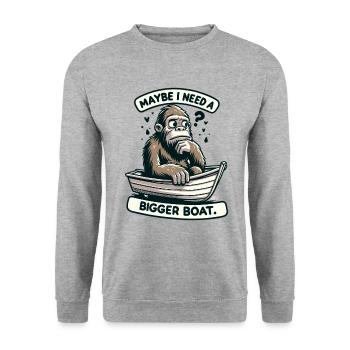 Boating Dad Boat Captain Pontoon Sailor Cruising - Unisex Pullover - Weißgrau meliert - Vorne - Alina (178cm) & Michal (187cm)