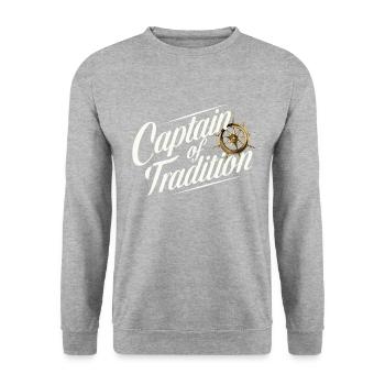 Boating Dad Boat Captain Pontoon Sailor Cruising - Unisex Sweatshirt - salt & pepper - Front - Alina (178cm) & Michal (187cm)