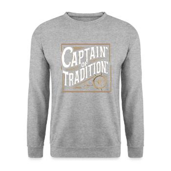 Boating Dad Boat Captain Pontoon Sailor Cruising - Unisex Pullover - Weißgrau meliert - Vorne - Alina (178cm) & Michal (187cm)