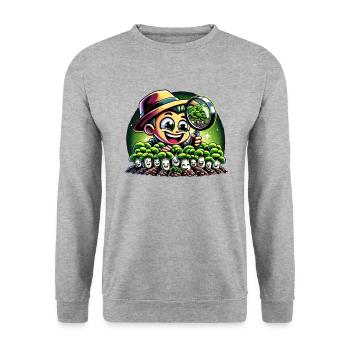 vegan farming, growing sprouts and - Unisex Sweatshirt - salt & pepper - Front - Alina (178cm) & Michal (187cm)