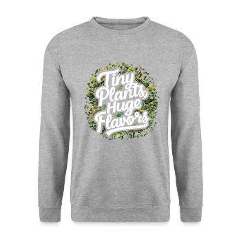Vegane Landwirtschaft, Anbau Von Sprossen Und - Unisex Pullover - Weißgrau meliert - Vorne - Alina (178cm) & Michal (187cm)
