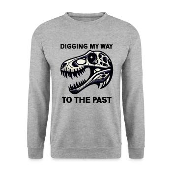 Fossil Hunter, Fossil Hunter, Paleontologist - Unisex Sweatshirt - salt & pepper - Front - Alina (178cm) & Michal (187cm)