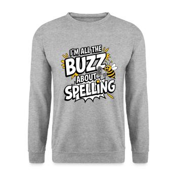 Concours de mots Spelling Bee Champion - Sweat-shirt Unisexe - gris chiné - Devant - Alina (178cm) & Michal (187cm)