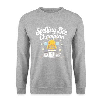 Concours de mots Spelling Bee Champion - Sweat-shirt Unisexe - gris chiné - Devant - Alina (178cm) & Michal (187cm)
