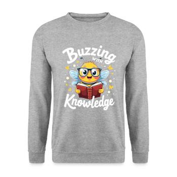 Concours de mots Spelling Bee Champion - Sweat-shirt Unisexe - gris chiné - Devant - Alina (178cm) & Michal (187cm)