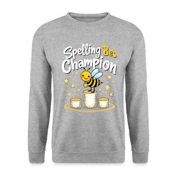 Concours de mots Spelling Bee Champion - Sweat-shirt Unisexe - gris chiné - Devant - Alina (178cm) & Michal (187cm)