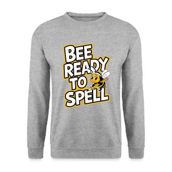 Spelling Bee Champion Word Contest - Unisex Sweatshirt - salt & pepper - Front - Alina (178cm) & Michal (187cm)
