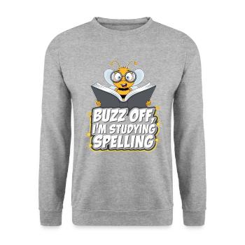 Concours de mots Spelling Bee Champion - Sweat-shirt Unisexe - gris chiné - Devant - Alina (178cm) & Michal (187cm)