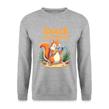 Squirrel Watching Enthusiast Wildlife - Unisex Sweatshirt - salt & pepper - Front - Alina (178cm) & Michal (187cm)