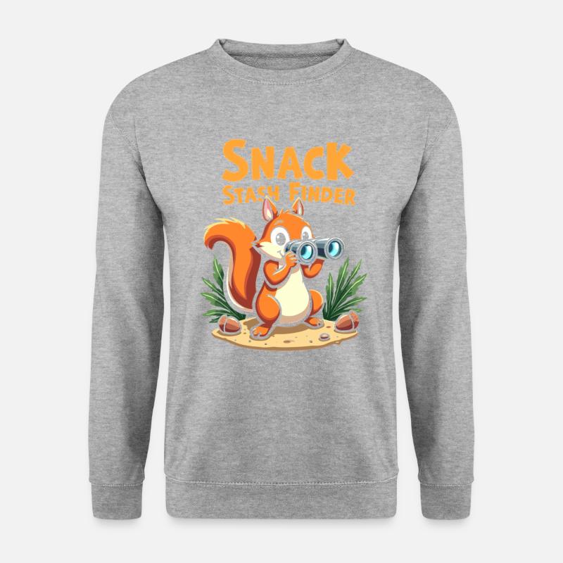 Eichhörnchenbeobachtung Enthusiast Wildlife - Unisex Pullover - Weißgrau meliert