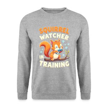 Squirrel Watching Enthusiast Wildlife - Unisex Sweatshirt - salt & pepper - Front - Alina (178cm) & Michal (187cm)
