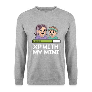 Gamer Mom Spielt Mit Der Kinderspiel-spiele Für - Unisex Pullover - Weißgrau meliert - Vorne - Alina (178cm) & Michal (187cm)