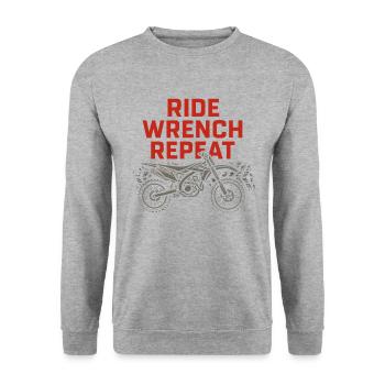 Motocross Dad Dirt Bike Cadeau Motocross Dads - Sweat-shirt Unisexe - gris chiné - Devant - Alina (178cm) & Michal (187cm)