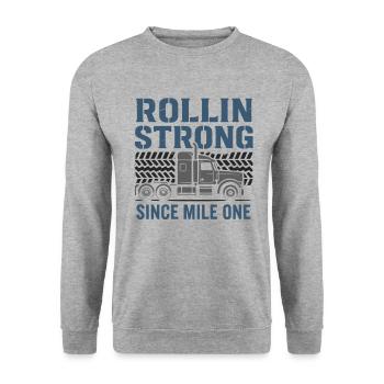 Trucker Trucking Gift Truck Trucker - Unisex Pullover - Weißgrau meliert - Vorne - Alina (178cm) & Michal (187cm)