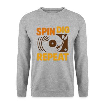 Funk Disque Vinyle Collector Musique Rétro - Sweat-shirt Unisexe - gris chiné - Devant - Alina (178cm) & Michal (187cm)