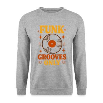 Funk Disque Vinyle Collector Musique Rétro - Sweat-shirt Unisexe - gris chiné - Devant - Alina (178cm) & Michal (187cm)