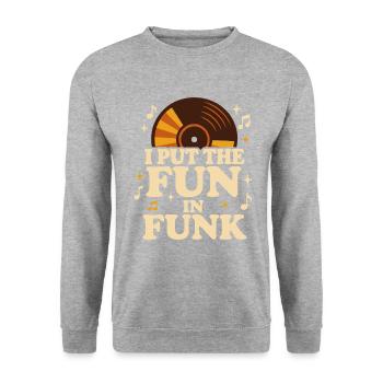 Funk Disque Vinyle Collector Musique Rétro - Sweat-shirt Unisexe - gris chiné - Devant - Alina (178cm) & Michal (187cm)