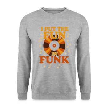 Funk Disque Vinyle Collector Musique Rétro - Sweat-shirt Unisexe - gris chiné - Devant - Alina (178cm) & Michal (187cm)