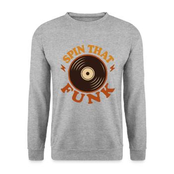 Funk Disque Vinyle Collector Musique Rétro - Sweat-shirt Unisexe - gris chiné - Devant - Alina (178cm) & Michal (187cm)