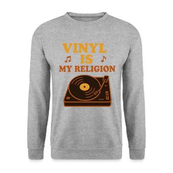 Funk Disque Vinyle Collector Musique Rétro - Sweat-shirt Unisexe - gris chiné - Devant - Alina (178cm) & Michal (187cm)