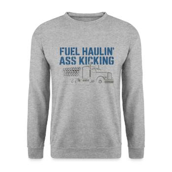 Trucker Trucking Gift Truck Trucker - Unisex Pullover - Weißgrau meliert - Vorne - Alina (178cm) & Michal (187cm)
