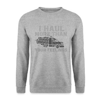 Trucker Trucking Gift Truck Trucker - Unisex Pullover - Weißgrau meliert - Vorne - Alina (178cm) & Michal (187cm)