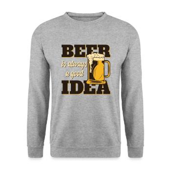 bière - Sweat-shirt Unisexe - gris chiné - Devant - Alina (178cm) & Michal (187cm)