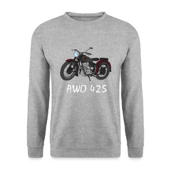 awo2 - Sweat-shirt Unisexe - gris chiné - Devant - Alina (178cm) & Michal (187cm)
