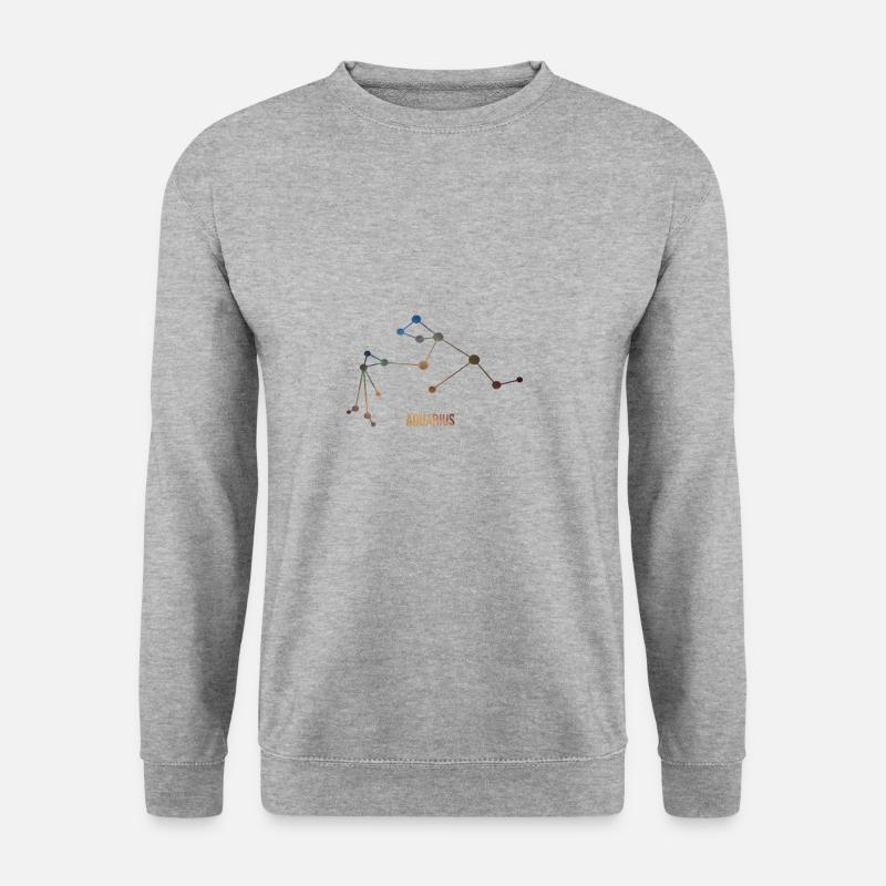 Sternzeichen Wassermann, Aquarius - Unisex Pullover - Weißgrau meliert