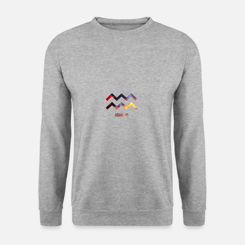 Sternzeichen Wassermann, Aquarius - Unisex Pullover - Weißgrau meliert
