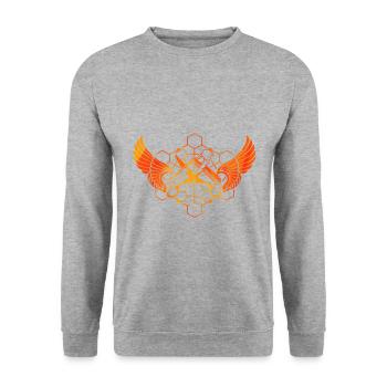 Schere, Rasiermesser - Unisex Pullover - Weißgrau meliert - Vorne - Alina (178cm) & Michal (187cm)