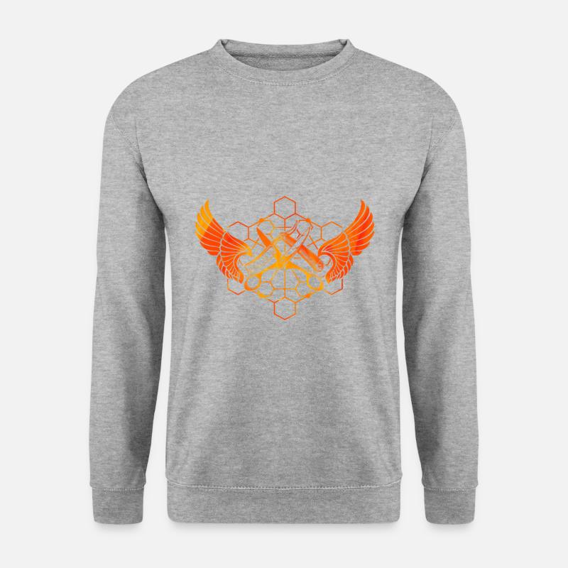 Schere, Rasiermesser - Unisex Pullover - Weißgrau meliert