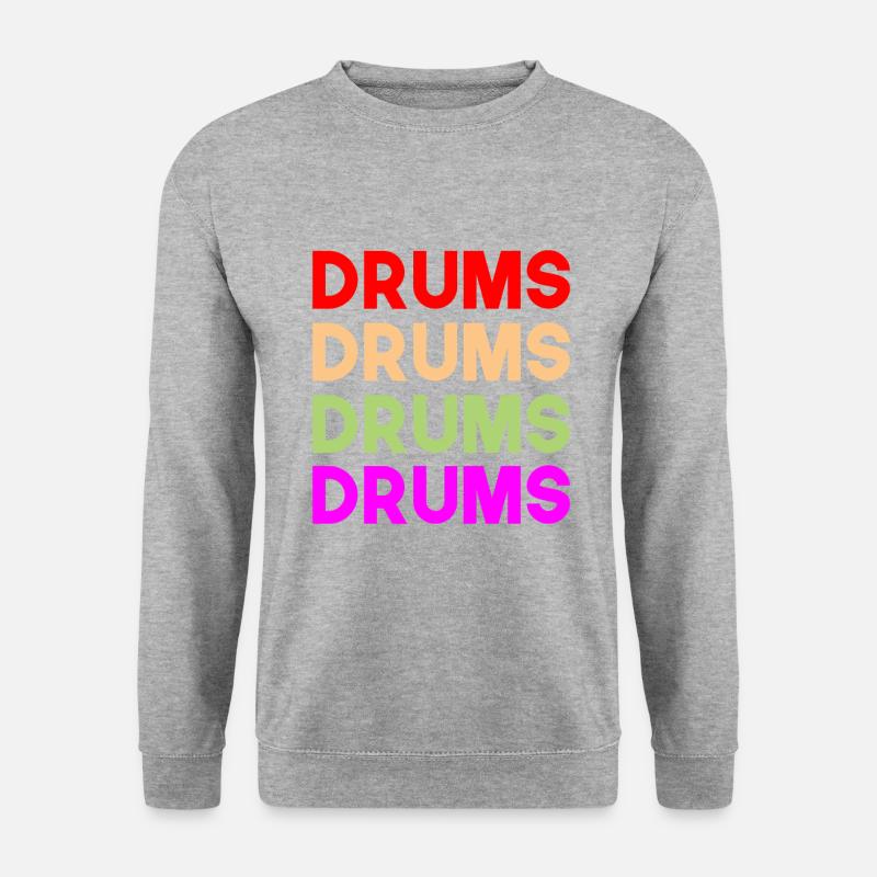 Schlagzeuge - Unisex Pullover - Weißgrau meliert