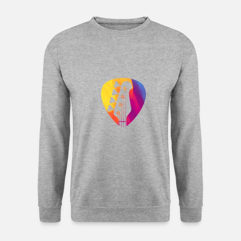 Gitarre - Unisex Pullover - Weißgrau meliert