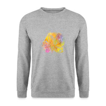 Eule - Unisex Pullover - Weißgrau meliert - Vorne - Alina (178cm) & Michal (187cm)