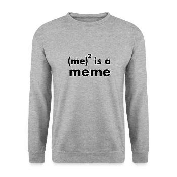 Ich bin ein Meme; Lustiger Spruch - Unisex Pullover - Weißgrau meliert - Vorne - Alina (178cm) & Michal (187cm)