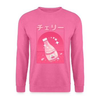 Retro Japanese Cherry Soda - Vaporwave Aesthetic - Unisex Sweatshirt - pink - Front